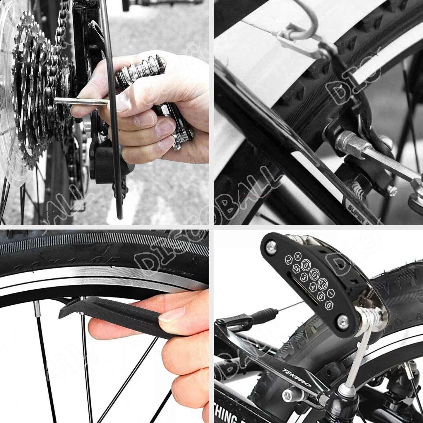16in1 Bicycle Repair Tool Kit Multifunction Mountain Bike Puncture Fix PatchTool