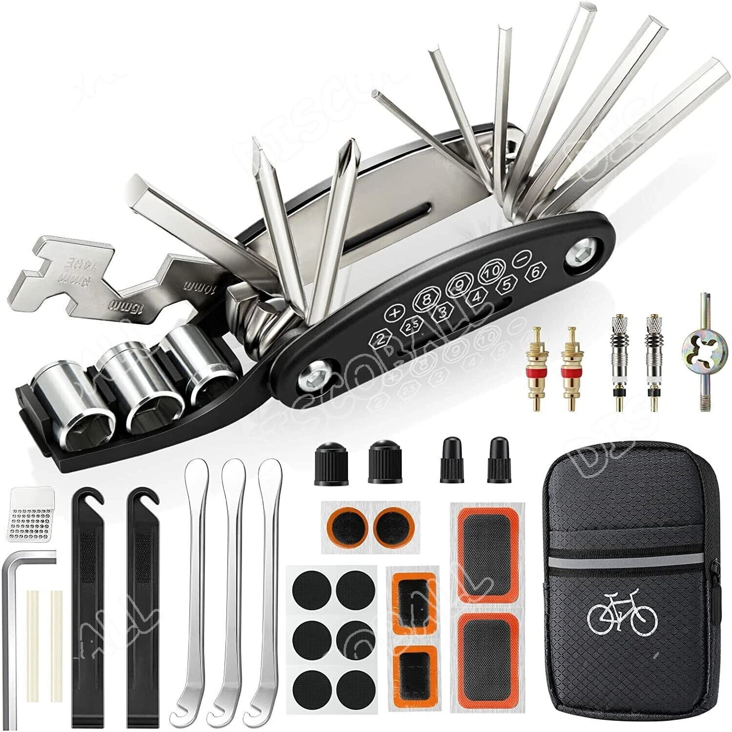 16in1 Bicycle Repair Tool Kit Multifunction Mountain Bike Puncture Fix PatchTool