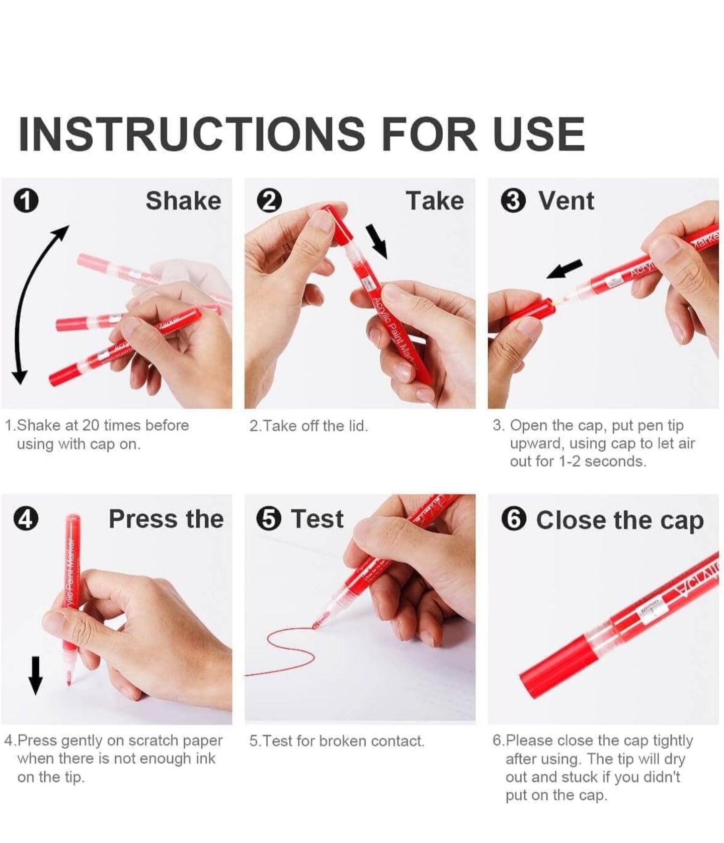 Acrylic Marker Pens