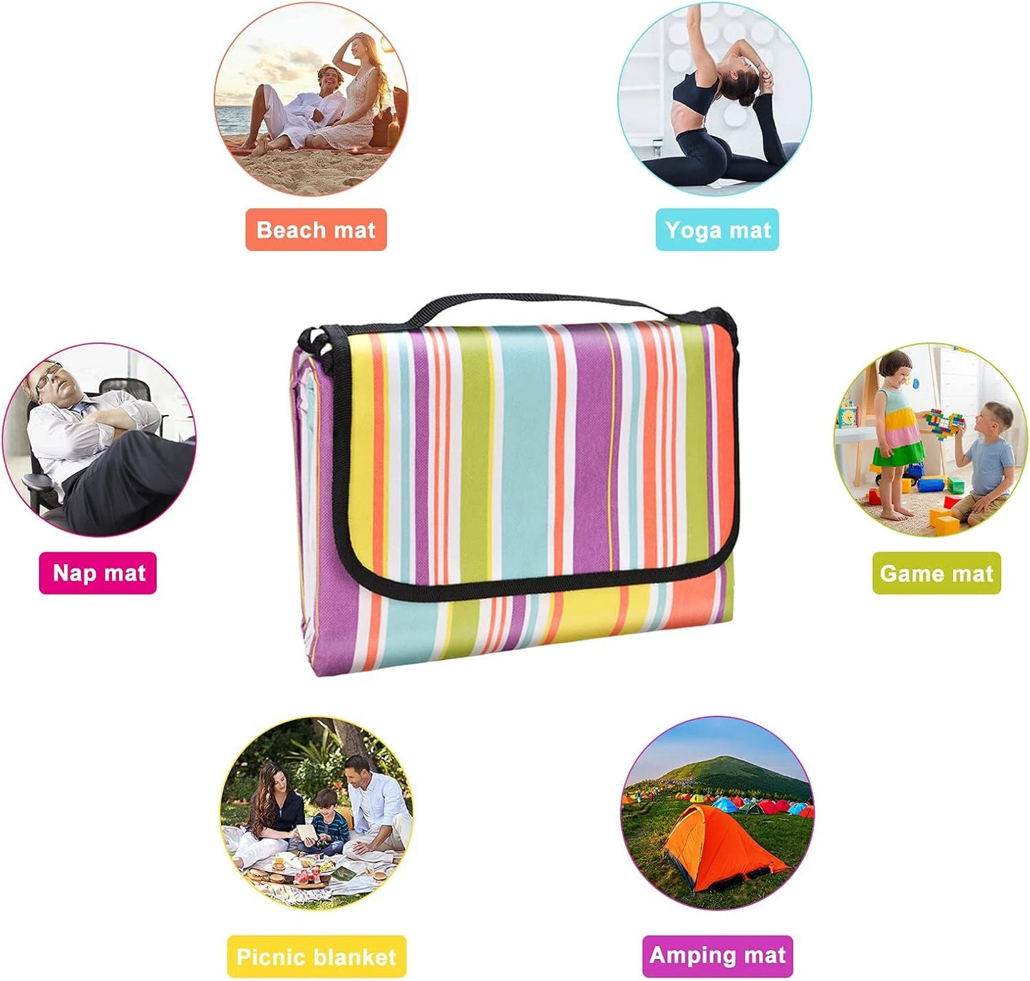 200x200cm Extra Large Picnic Blanket Waterproof Garden Camping Mat Tent Carpet