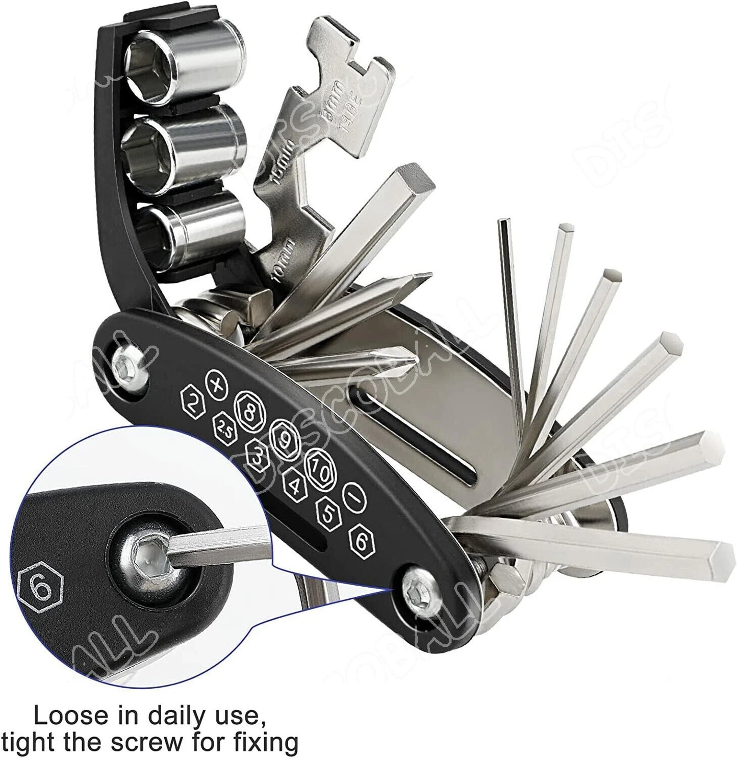 16in1 Bicycle Repair Tool Kit Multifunction Mountain Bike Puncture Fix PatchTool