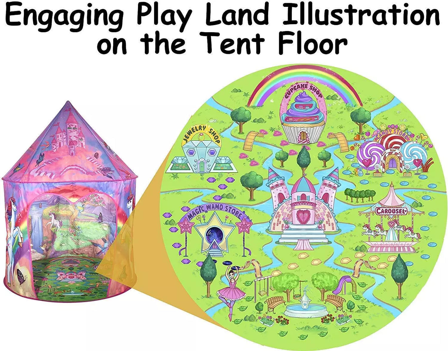 Toys for 3-7 Year Old Girls Unicorn Gifts Pop Up Tent Play Playhouse Kid Outdoor