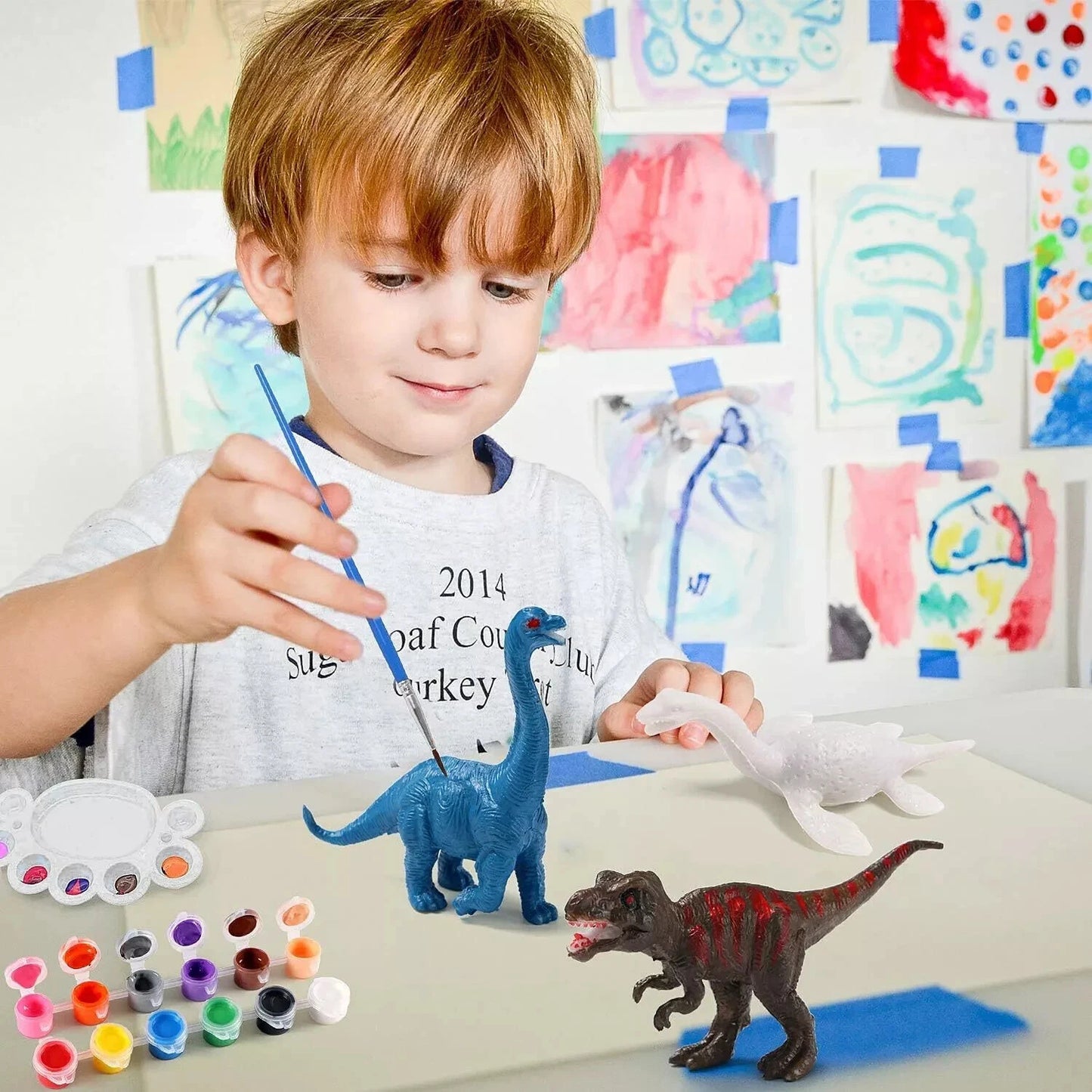 Paint Your Own Dinosaur Figurines Toys with Mat DIY Figurines Arts Crafts 3D