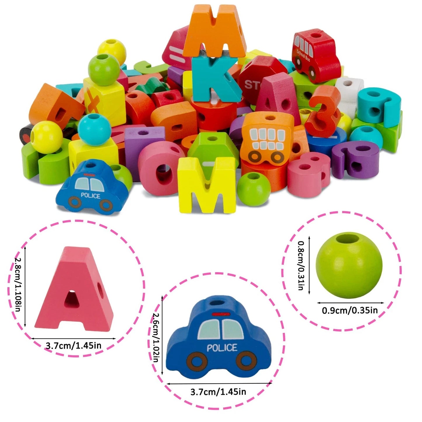 Baby Toys for 3 Years Old+ Girls Boys Gifts Toddler Threading Beads Shape Sorter