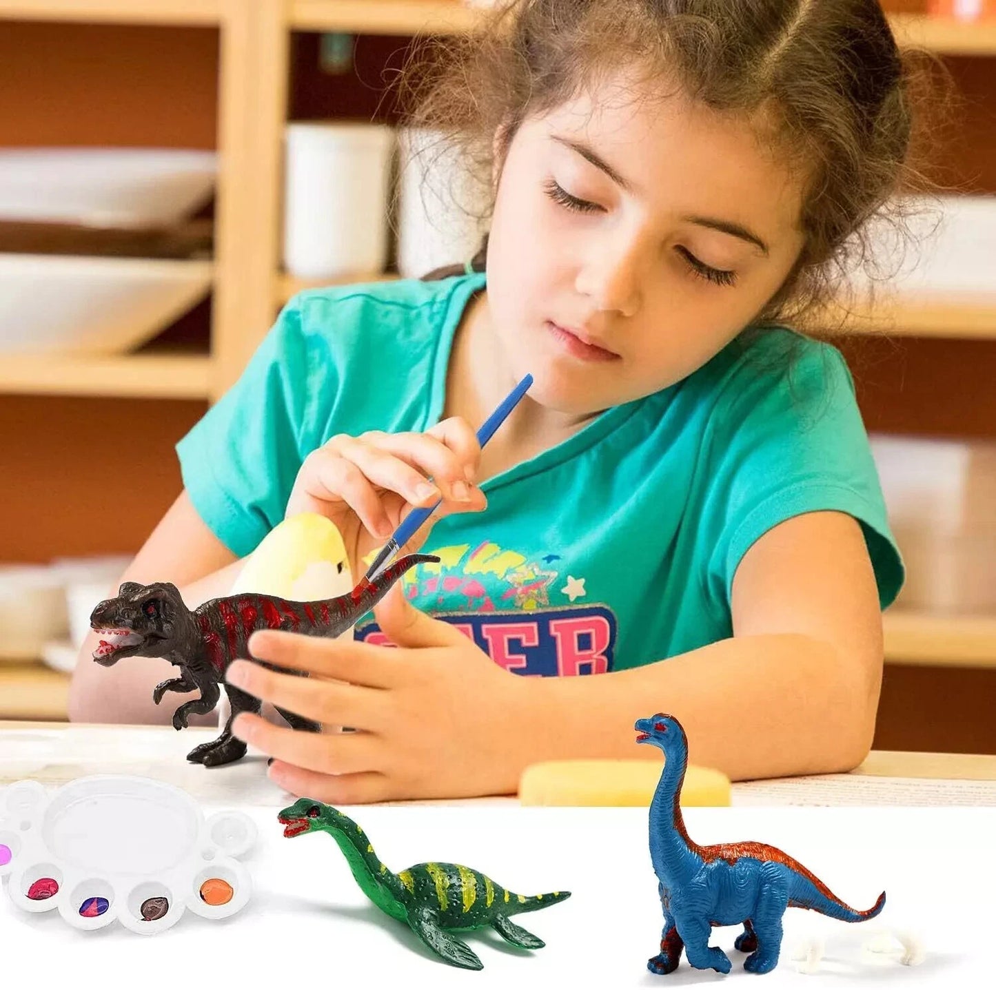 Paint Your Own Dinosaur Figurines Toys with Mat DIY Figurines Arts Crafts 3D