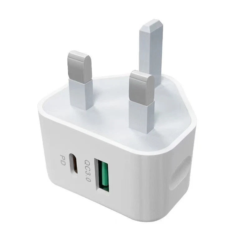 Pack USB C Plug UK iPhone Charger Fast Phone Apple USBC Lighting 2 in 1 Cable