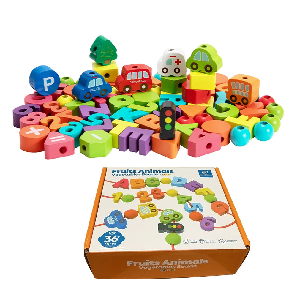 Baby Toys for 3 Years Old+ Girls Boys Gifts Toddler Threading Beads Shape Sorter