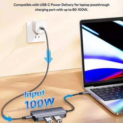 USB C Hub 3.2 Gen 2, 5-in-1 USB Hub Docking Station, 100W Power Delivery, 10Gbps