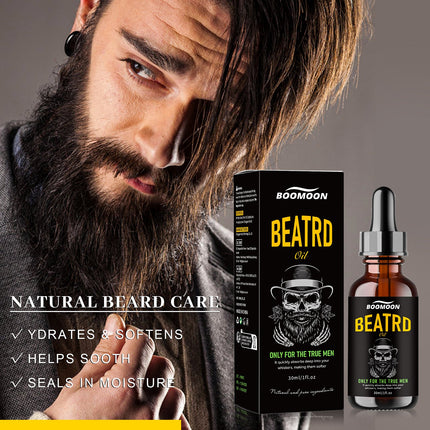 🔥 Boomoon Beard Oil for Men – Natural Beard Growth, Softens & Hydrates | 30ml 🧔‍♂️✨