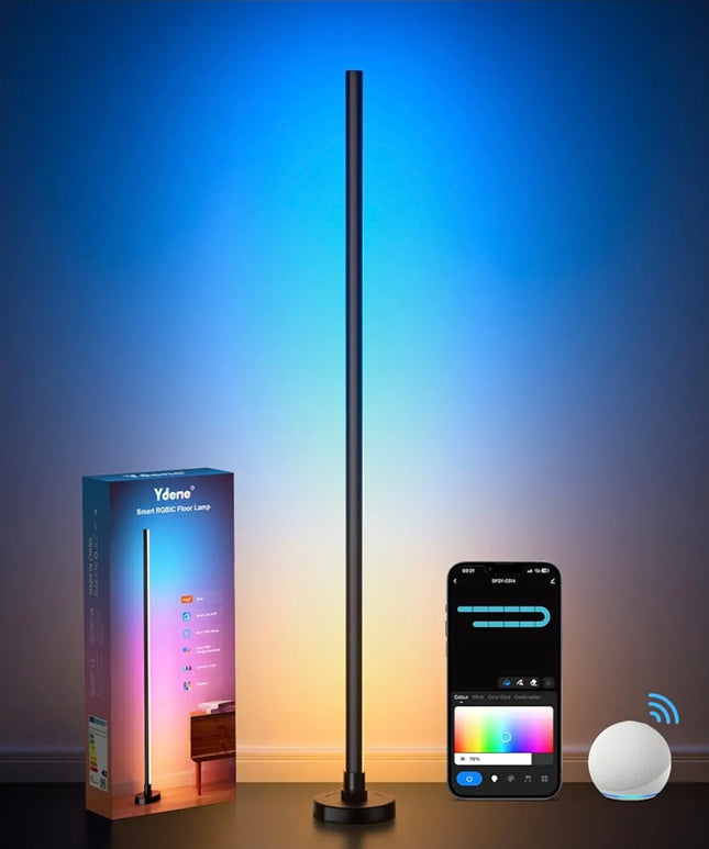 Ydene Smart LED Floor Lamp RGB Corner Light Mood Lighting with Alexa Google Assistant WiFi APP Colour Changing Standing Lamp