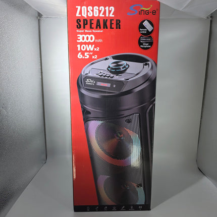 🔊🔥 ZQS6212 Bluetooth Party Speaker | Dual 6.5” Bass | RGB Lights | Mic & Remote 🎶