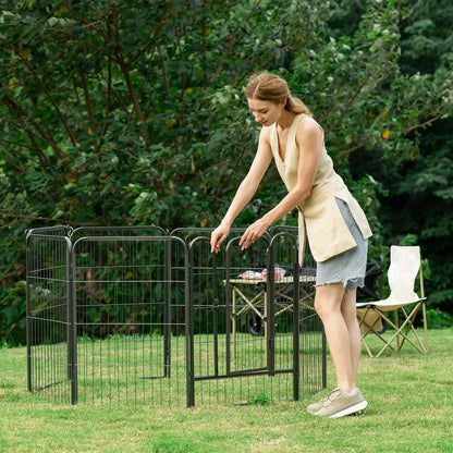 Large Dog Pen Indoor Outdoor 8 Panel Dog Puppy Play Heavy Duty Grey 80cm height
