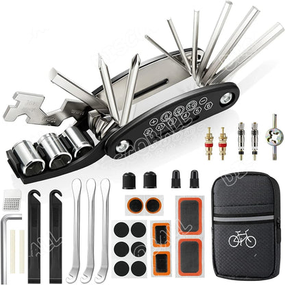 16in1 Bicycle Repair Tool Kit Multifunction Mountain Bike Puncture Fix PatchTool