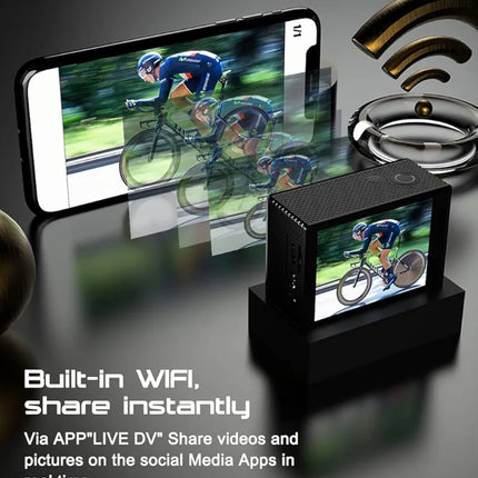 Apexcam M90 Pro EIS Action Camera 4K 20MP WIFI for Sports 170°Wide-Angle 40M Waterproof with Remote Control Selfie Stick 2 Rechargeable Batteries and Accessories Kit