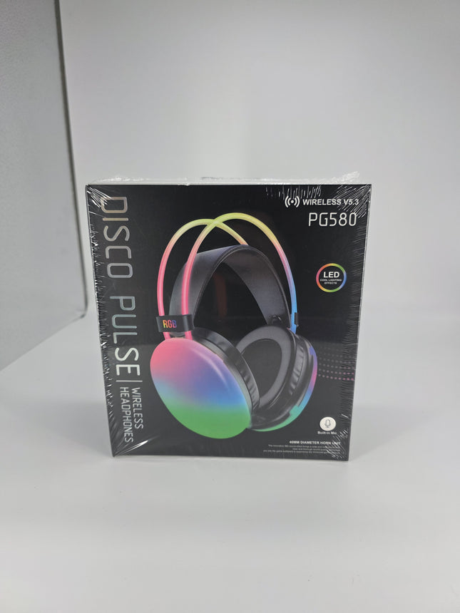 🎧✨ PG580 Disco Pulse Wireless Headphones | RGB Lights | Bluetooth 5.3 | Gaming & Music 🔥