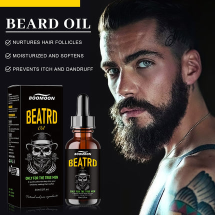🔥 Boomoon Beard Oil for Men – Natural Beard Growth, Softens & Hydrates | 30ml 🧔‍♂️✨