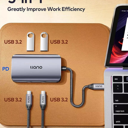 USB C Hub 3.2 Gen 2, 5-in-1 USB Hub Docking Station, 100W Power Delivery, 10Gbps