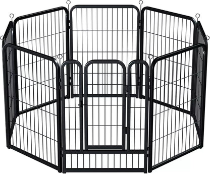 Large Dog Pen Indoor Outdoor 8 Panel Dog Puppy Play Heavy Duty Grey 80cm height