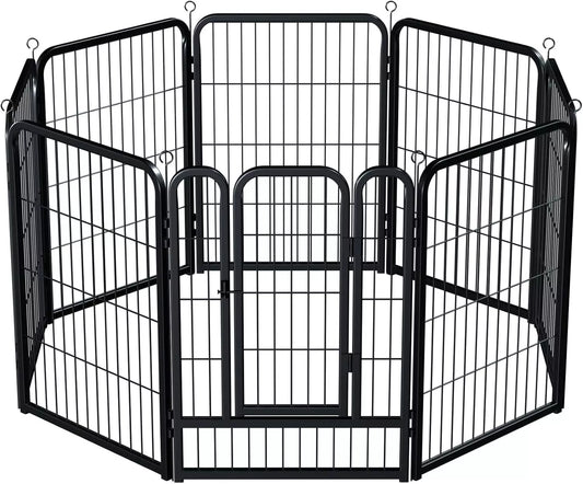 Large Dog Pen Indoor Outdoor 8 Panel Dog Puppy Play Heavy Duty Grey 80cm height