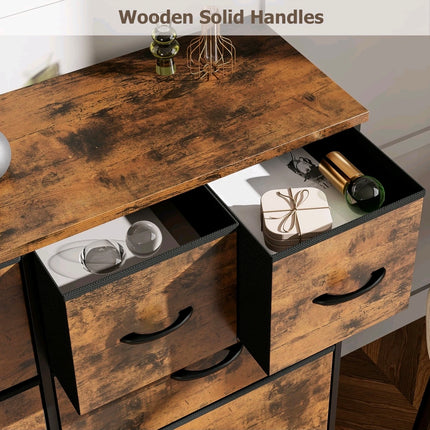 Fabric Chest of Drawer 10 Drawers Dresser Steel Frame Wardrobe Storage Organizer