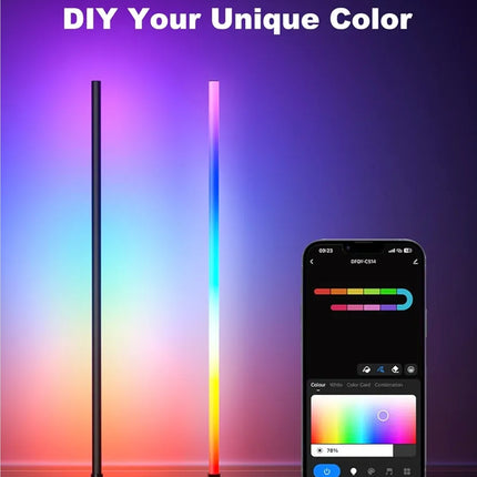Ydene Smart LED Floor Lamp RGB Corner Light Mood Lighting with Alexa Google Assistant WiFi APP Colour Changing Standing Lamp