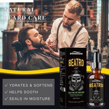 🔥 Boomoon Beard Oil for Men – Natural Beard Growth, Softens & Hydrates | 30ml 🧔‍♂️✨