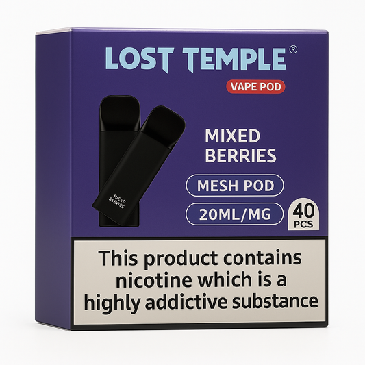 Lost Temple® Mixed Berries Vape Pods – 40 Pack