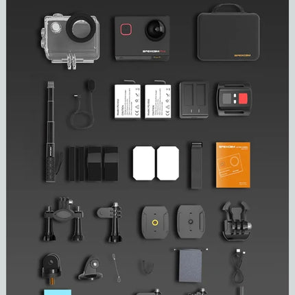 Apexcam M90 Pro EIS Action Camera 4K 20MP WIFI for Sports 170°Wide-Angle 40M Waterproof with Remote Control Selfie Stick 2 Rechargeable Batteries and Accessories Kit