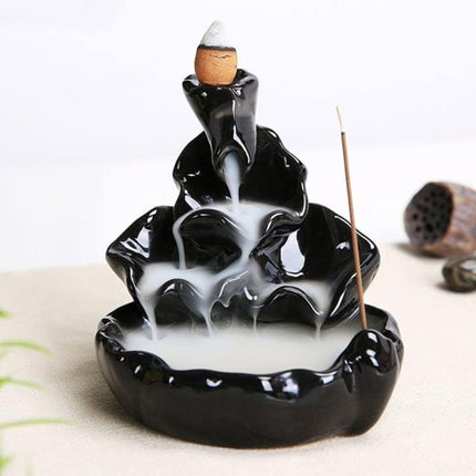 ✨ Waterfall Backflow Incense Burner – Relaxing Smoke Fountain Ceramic Holder | Zen Aromatherapy Home Decor 🧘‍♀️🌿