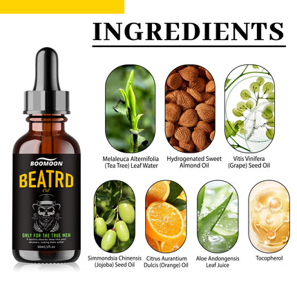 🔥 Boomoon Beard Oil for Men – Natural Beard Growth, Softens & Hydrates | 30ml 🧔‍♂️✨