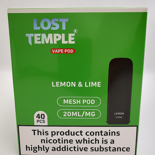 Lost Temple® Lemon & Lime Vape Pods – 40 Pack