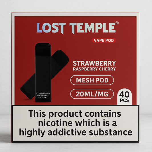 Lost Temple® Strawberry Raspberry Cherry Vape Pods – 40 Pack