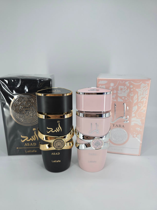 🌸🔥 Lattafa Asad & Yara Perfume Duo | His & Hers Fragrance Set | 100ml Each 🎁