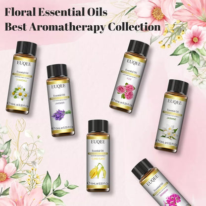 Floral Essential Oil Set of 6 Pure Oil Gift Set for Diffusers Soap Candle Making 6x10ml