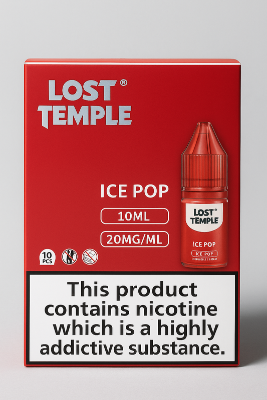 Lost Temple® Ice Pop Refillable E-Liquid 10ml – 20mg/ml Nicotine Strength (10 Pack)
