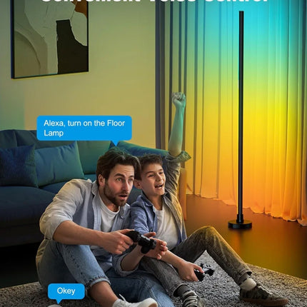 Ydene Smart LED Floor Lamp RGB Corner Light Mood Lighting with Alexa Google Assistant WiFi APP Colour Changing Standing Lamp