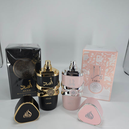 🌸🔥 Lattafa Asad & Yara Perfume Duo | His & Hers Fragrance Set | 100ml Each 🎁