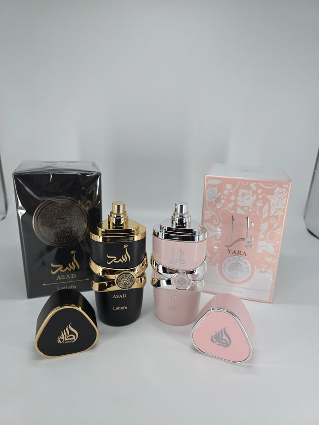🌸🔥 Lattafa Asad & Yara Perfume Duo | His & Hers Fragrance Set | 100ml Each 🎁