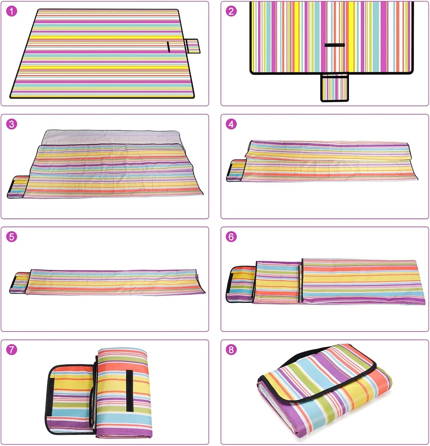 200x200cm Extra Large Picnic Blanket Waterproof Garden Camping Mat Tent Carpet