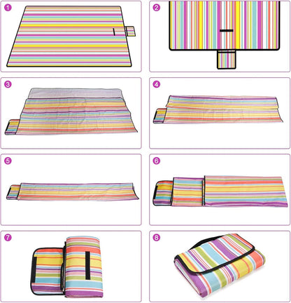200x200cm Extra Large Picnic Blanket Waterproof Garden Camping Mat Tent Carpet