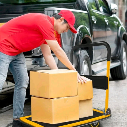 4 Wheel Heavy Duty Folding Sack Truck 150kg - Hand Cart Platform Trolley Dolly