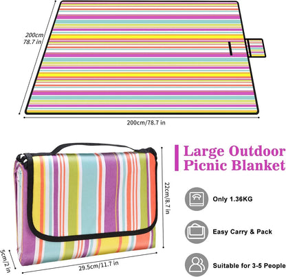 200x200cm Extra Large Picnic Blanket Waterproof Garden Camping Mat Tent Carpet