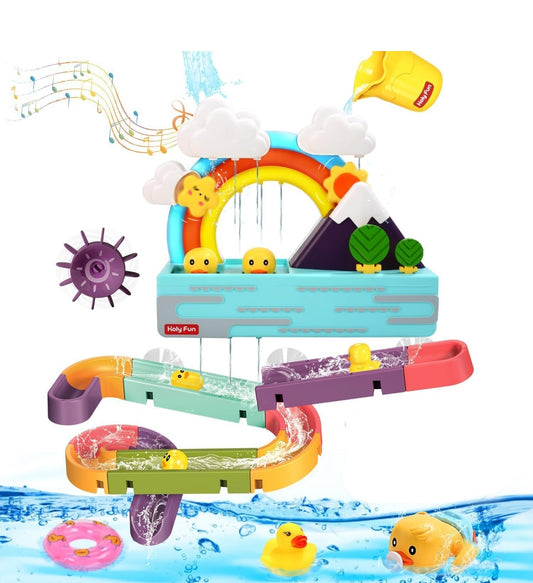 HOLY Fun Baby Bath Toy, Interactive Light Up & Musical Bathtub Toys for Toddlers, Floating Squirting Toys for Boys and Girls