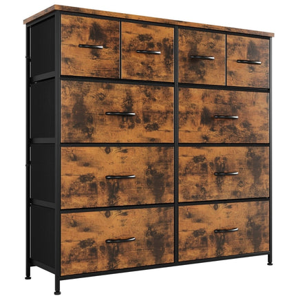 Fabric Chest of Drawer 10 Drawers Dresser Steel Frame Wardrobe Storage Organizer