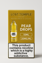 Lost Temple Pear Drops 5000 Bar Refillable E-Liquid – 10ml Bottle, 20mg Nicotine Strength (Pack of 10)