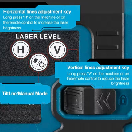 Jemi 4D 16-Line Laser Level 360° x4 | Self-Leveling + LCD Touch | Remote + 1 Battery + Carry Bag 🧰