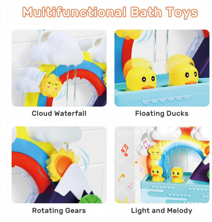 HOLY Fun Baby Bath Toy, Interactive Light Up & Musical Bathtub Toys for Toddlers, Floating Squirting Toys for Boys and Girls