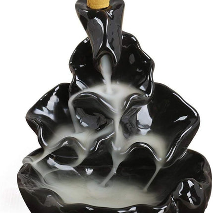 ✨ Waterfall Backflow Incense Burner – Relaxing Smoke Fountain Ceramic Holder | Zen Aromatherapy Home Decor 🧘‍♀️🌿