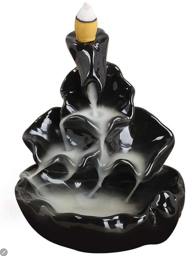 ✨ Waterfall Backflow Incense Burner – Relaxing Smoke Fountain Ceramic Holder | Zen Aromatherapy Home Decor 🧘‍♀️🌿