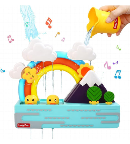 HOLY Fun Baby Bath Toy, Interactive Light Up & Musical Bathtub Toys for Toddlers, Floating Squirting Toys for Boys and Girls